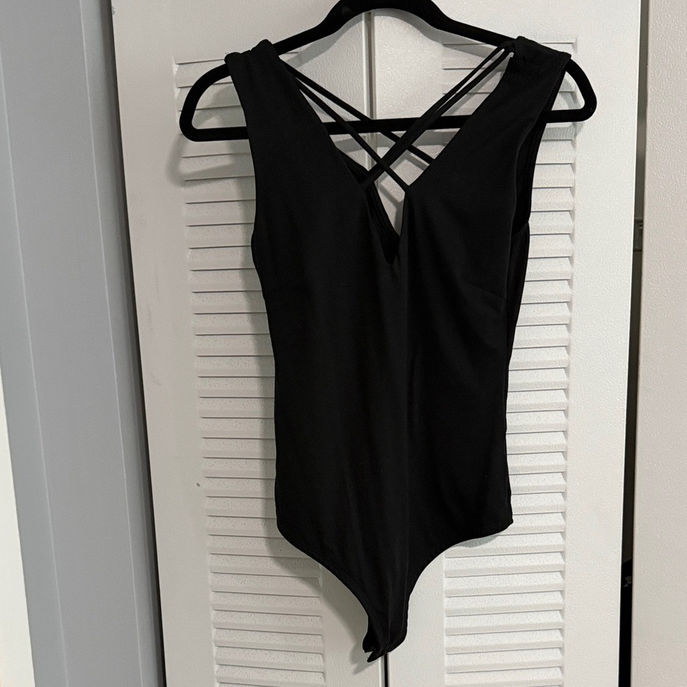 Lulu's Black Crisscross Back Kids One-Piece